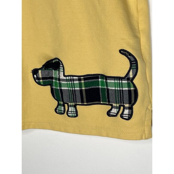 Gymboree Boys 4T Yellow Polo Shirt Plaid Dog Graphic Short Sleeve Cotton Top - Picture 5 of 7
